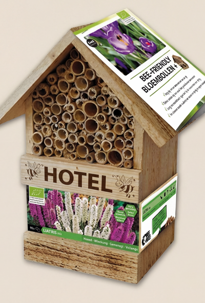 Bee Hotel with Liatris Bulbs