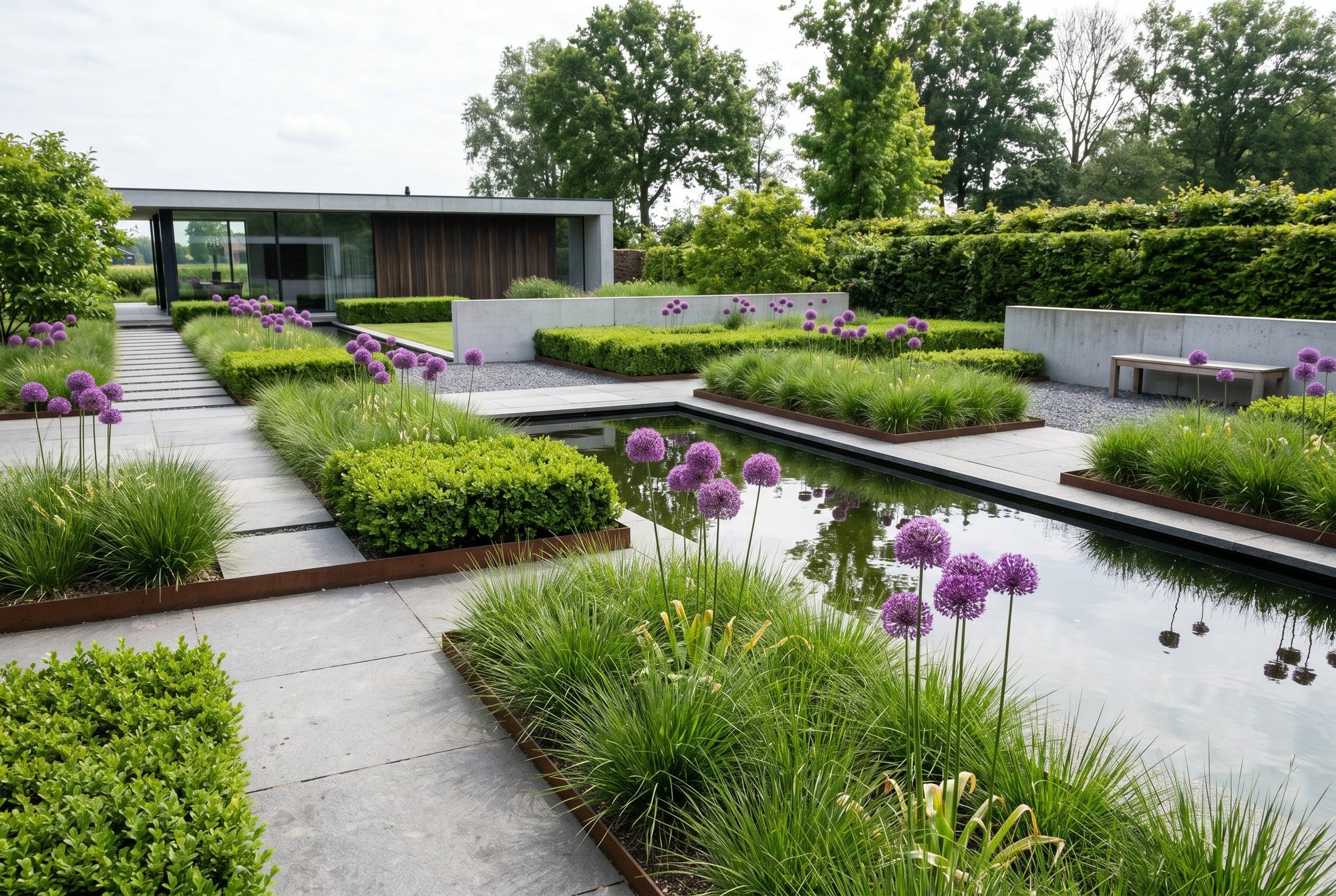 Strakke moderne tuin