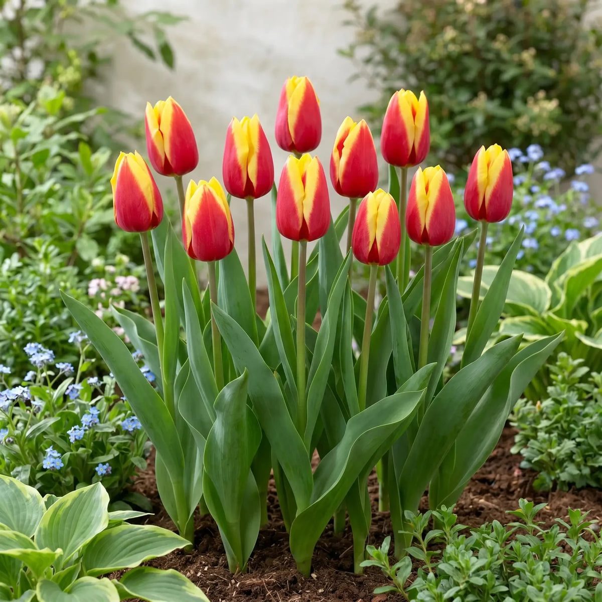 Tulipa Jan Seignette in een natuurlijke voorjaarsborder