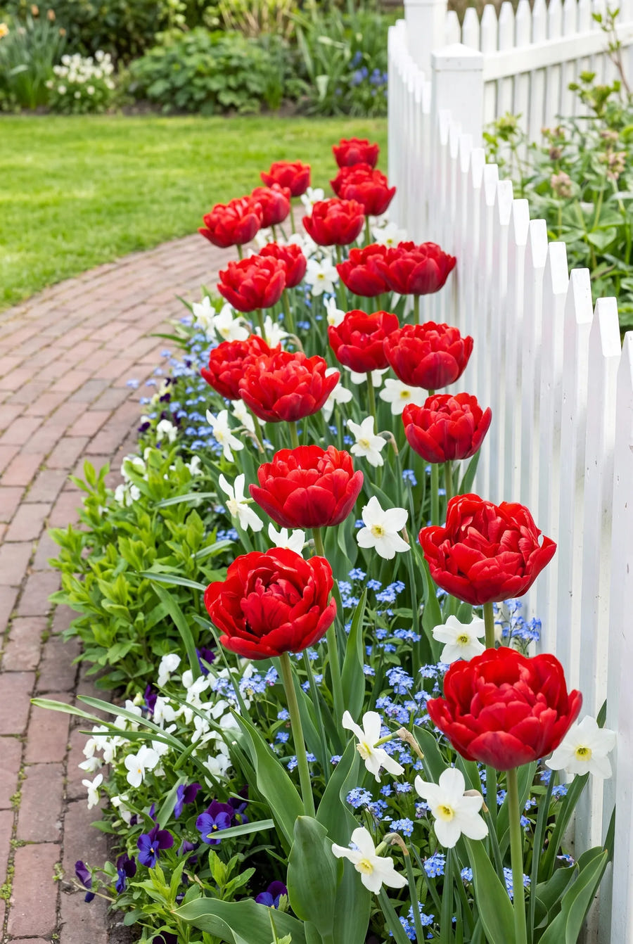 Tulipa Abba — groep in de tuinborder