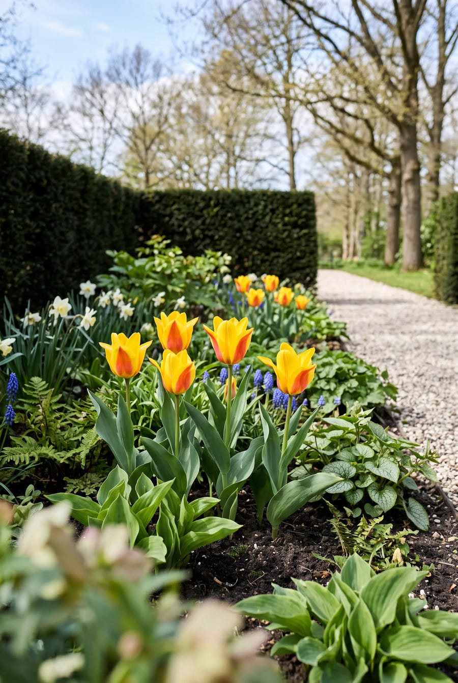 Tulipa Buttercup — in de tuin