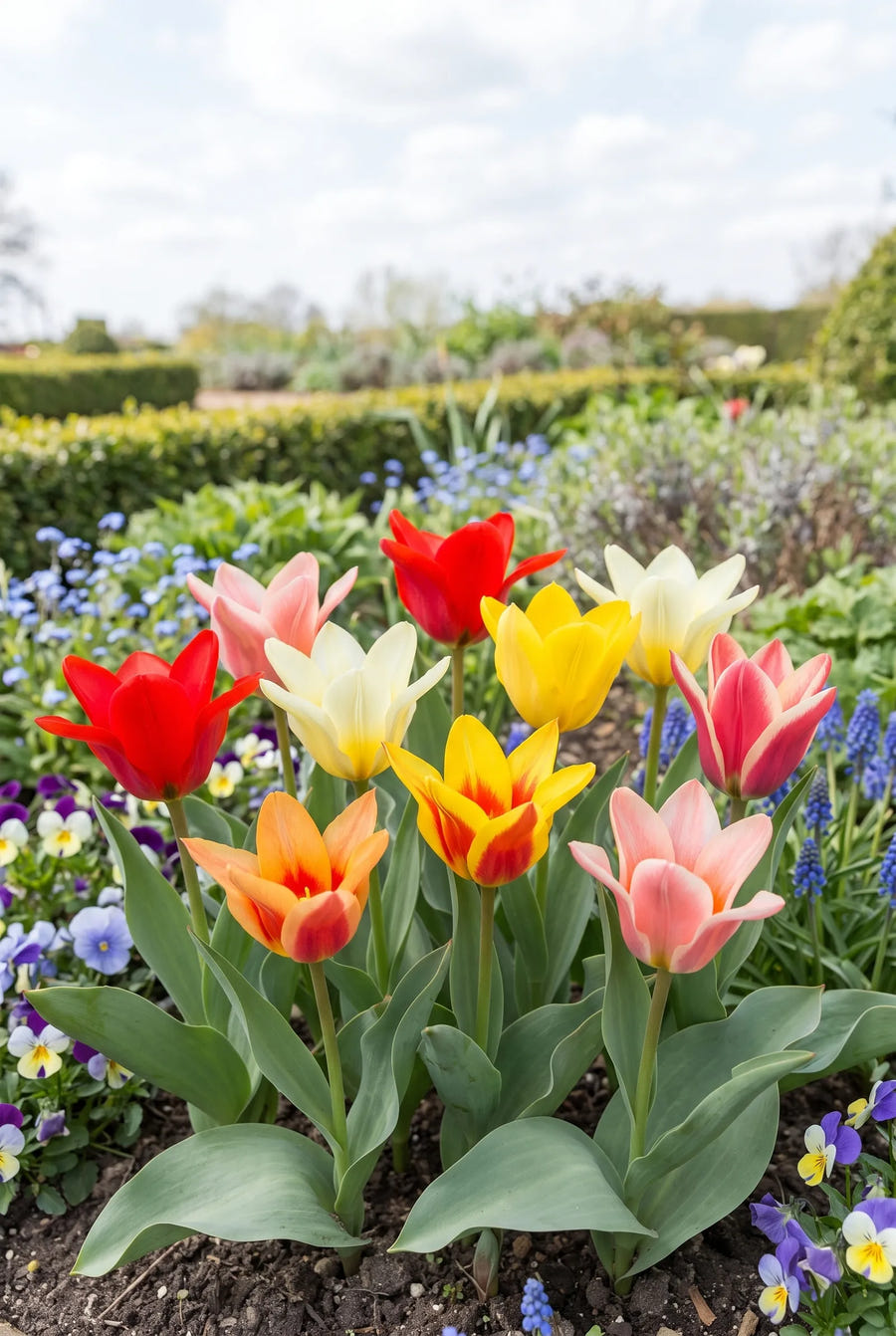 Tulipa Botanisch Mixed — in de tuin