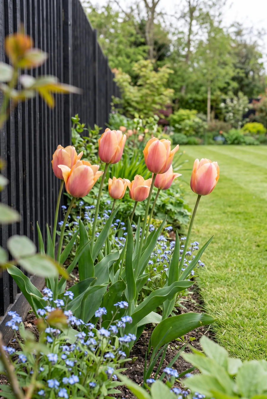 Tulipa Apricot Foxx — in de tuin