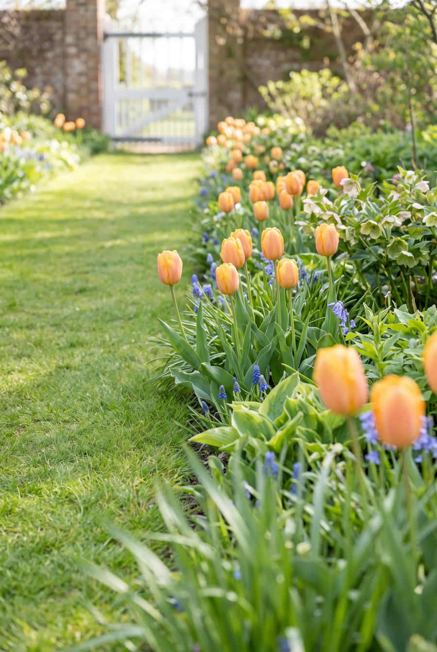 Tulipa Bellville — in de border