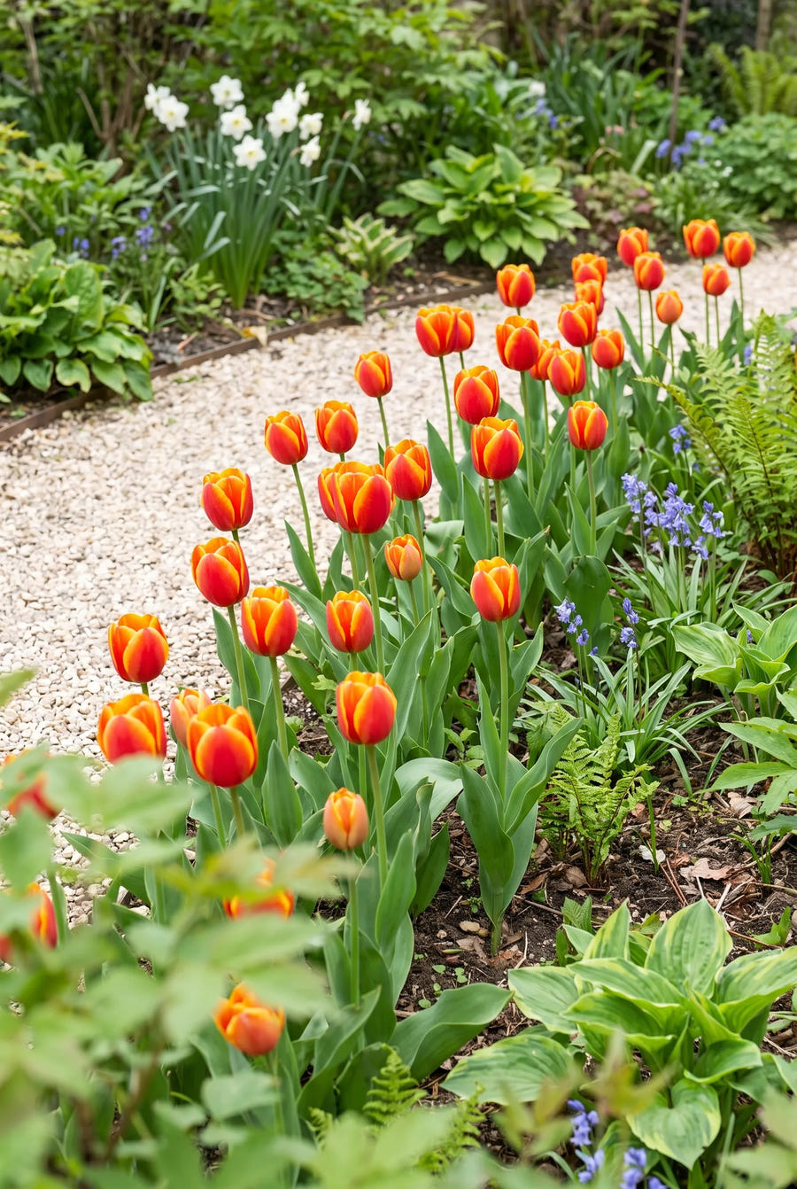 Tulipa Apeldoorn Elite — groep in de tuinborder