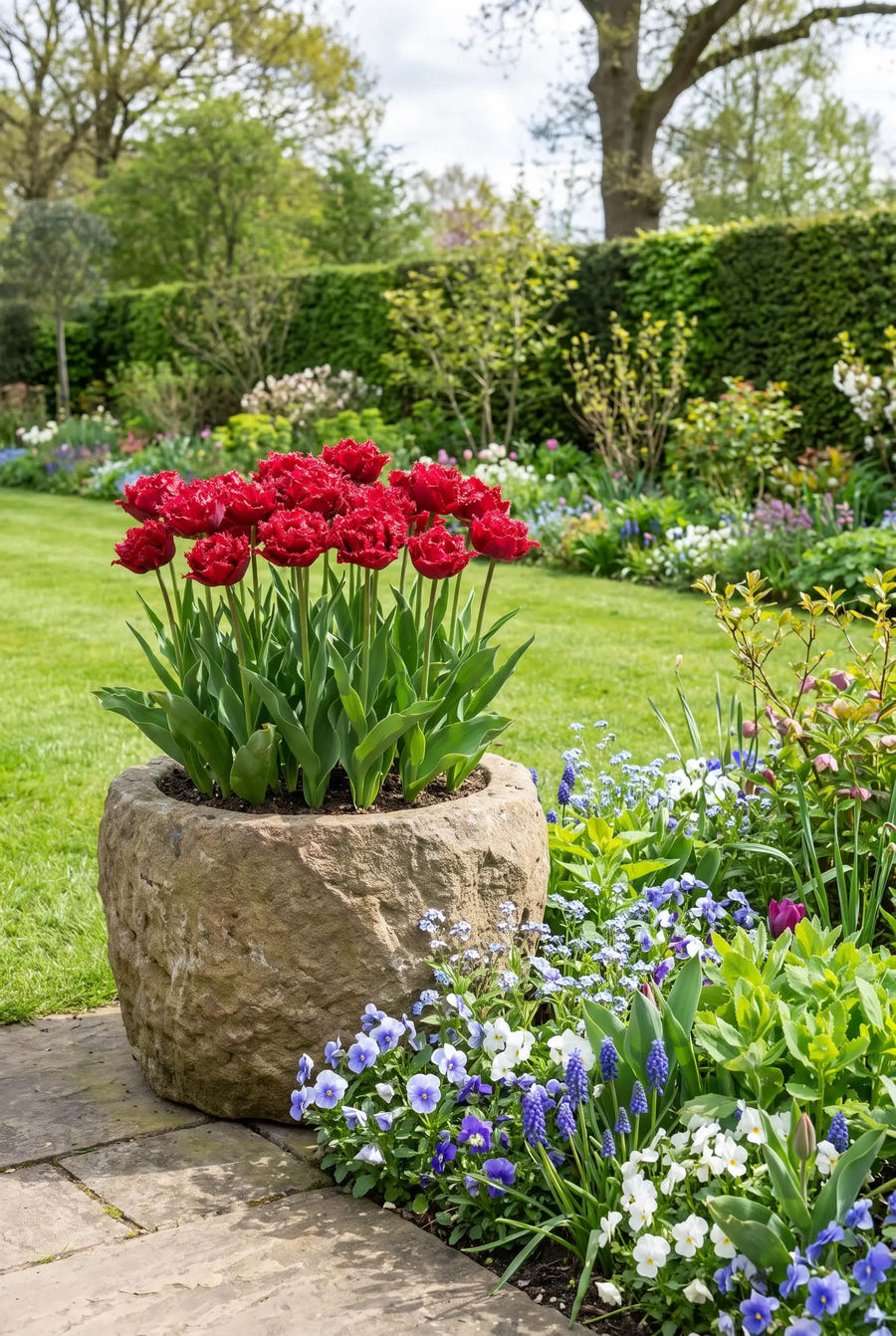 Tulipa Quatar — in pot op terras