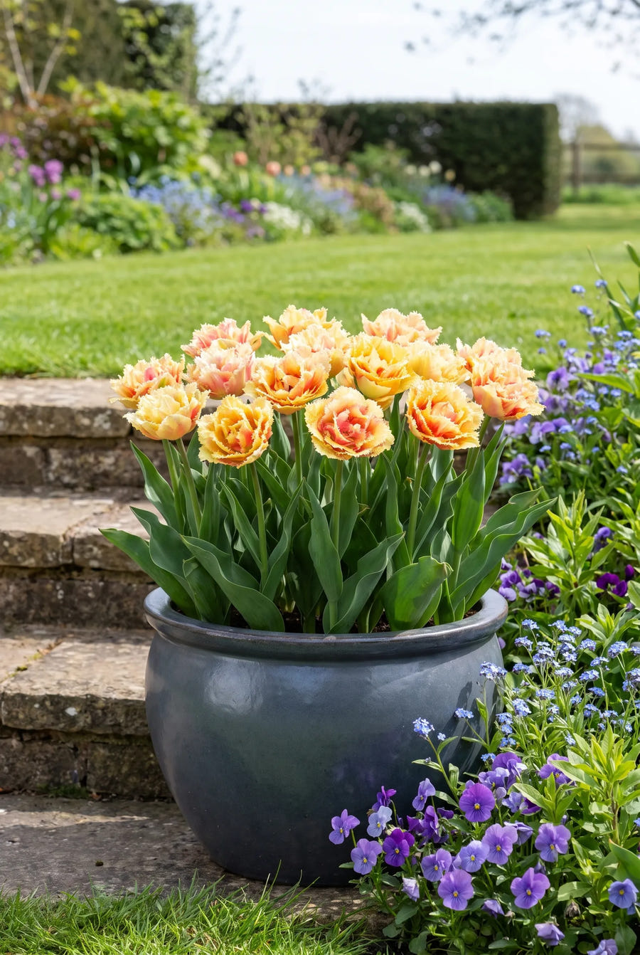 Tulipa Vaya Con Dios — in pot op terras