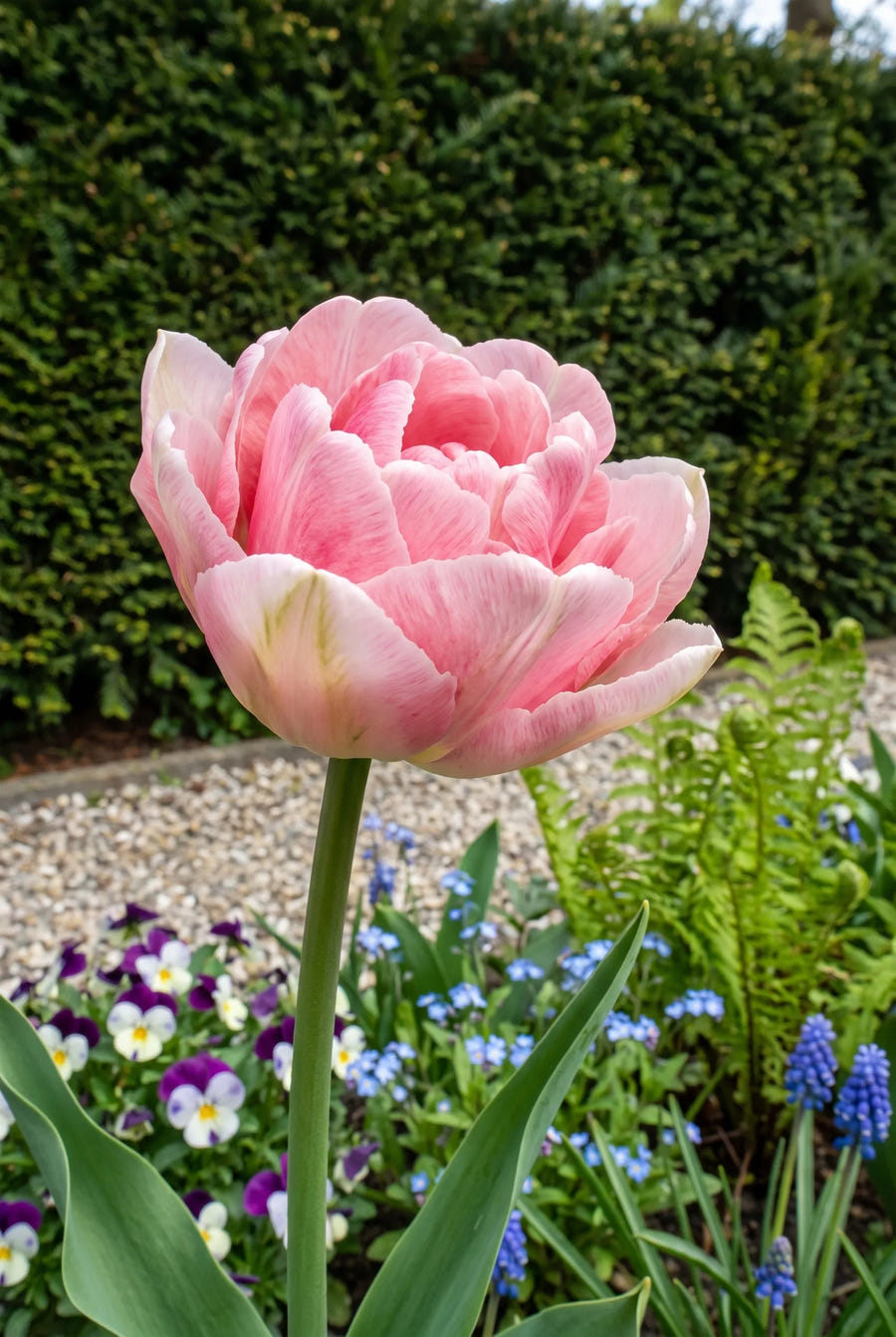 Tulipa Angelique — close-up van de bloem