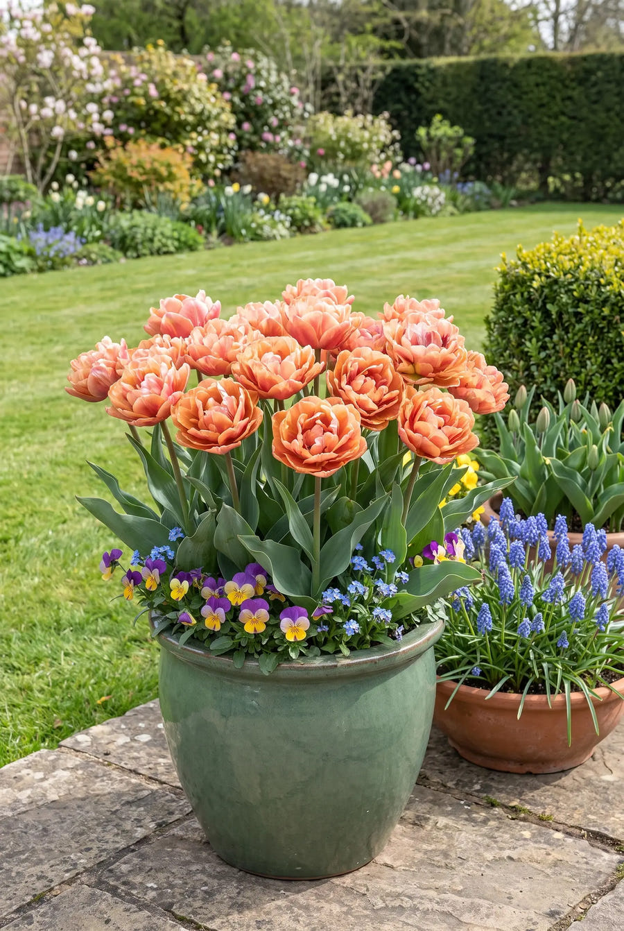 Tulipa Copper Image — in pot op terras