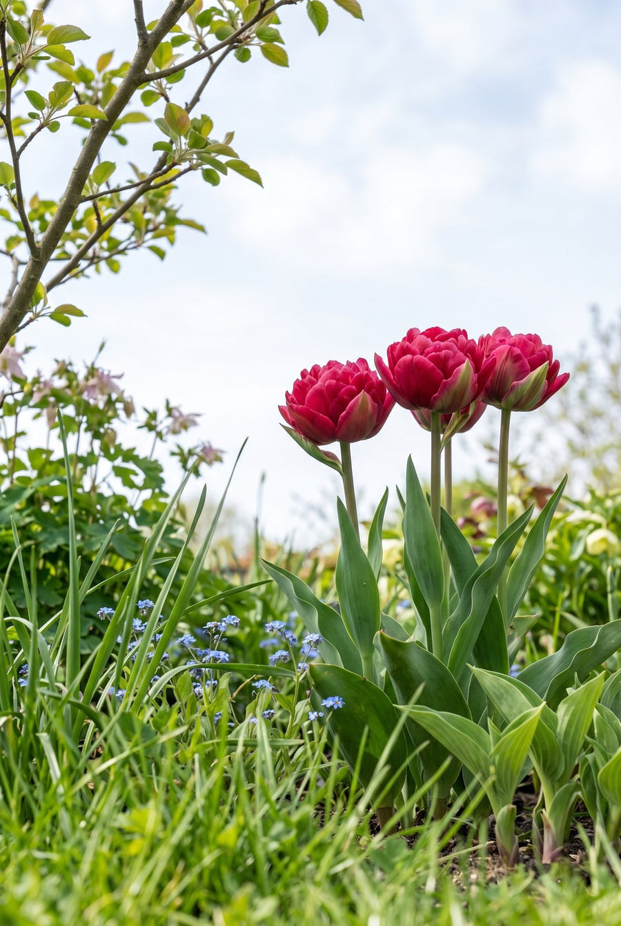 Tulipa Ice Cream Strawberry — van onderaf gezien
