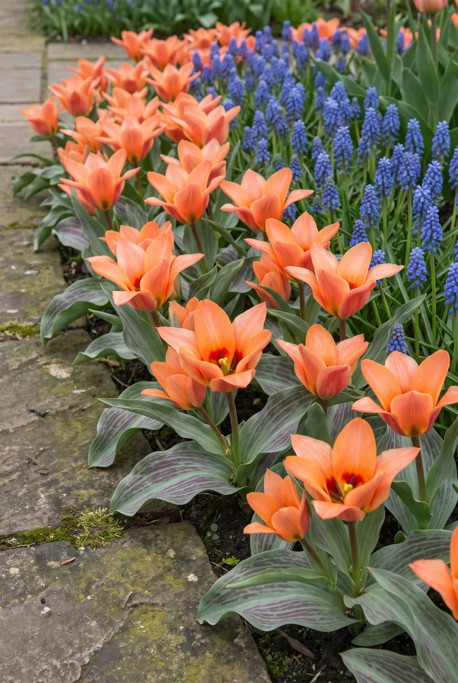 Tulipa Orange Toronto — groep in de tuinborder