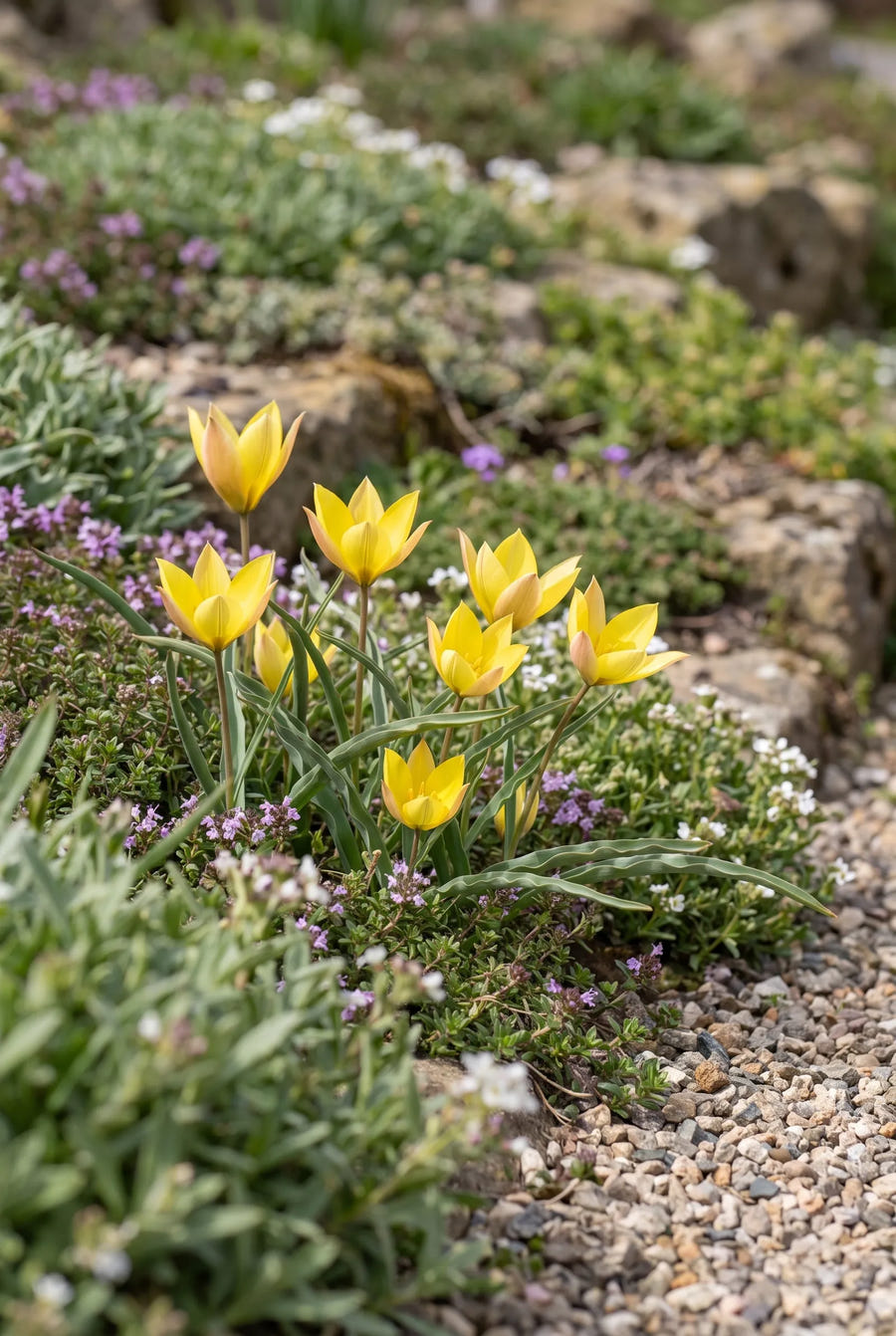 Tulipa Batalinii Bright Gem — in de tuin