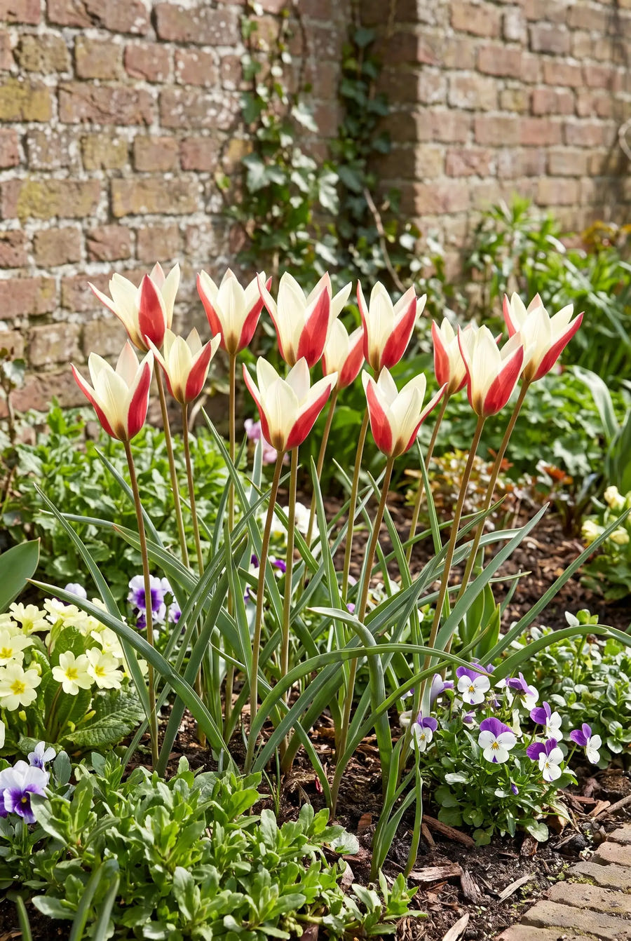 Tulipa Clusiana — groep in de tuinborder
