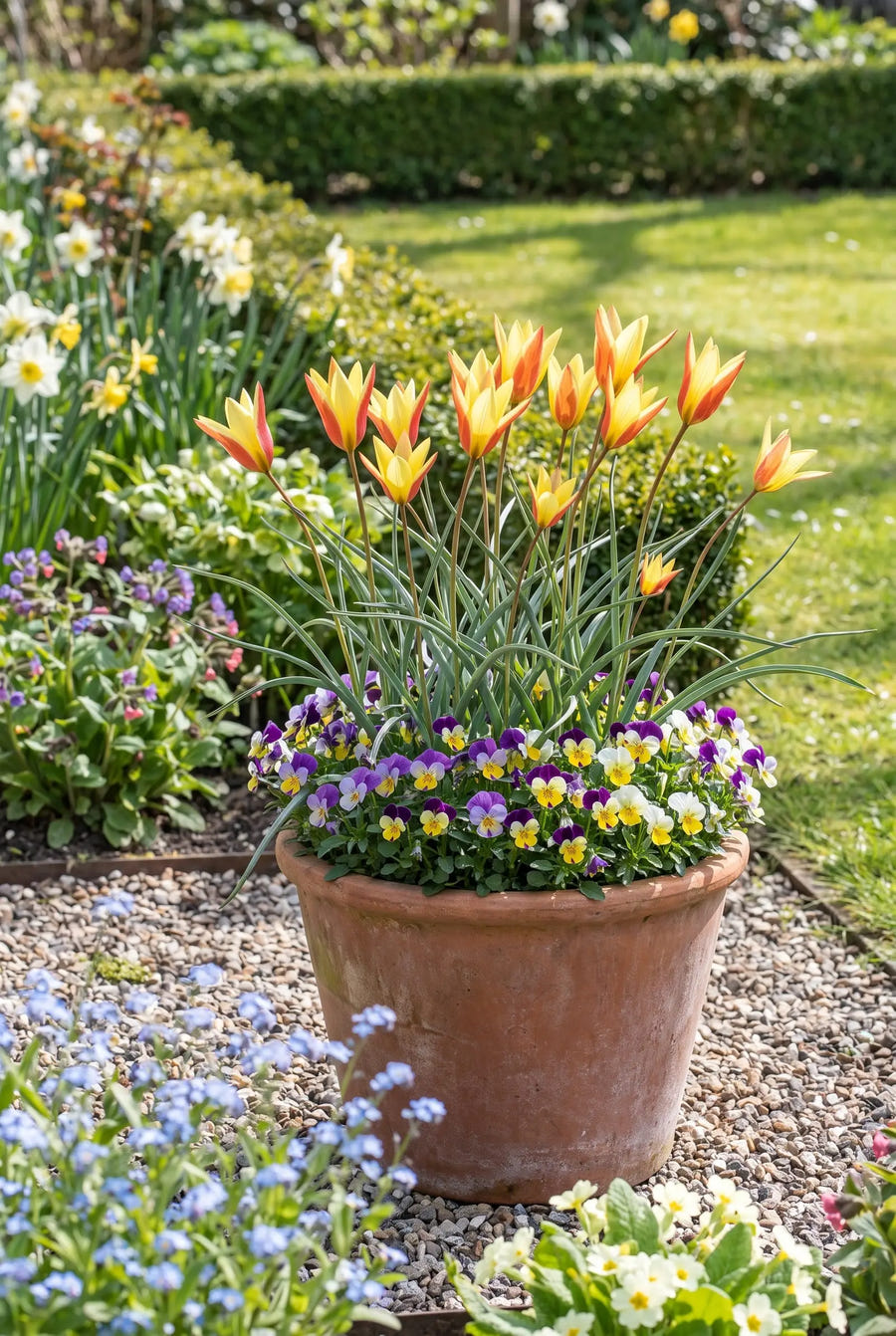 Tulipa Clusiana Tubergens Gem — in pot op terras