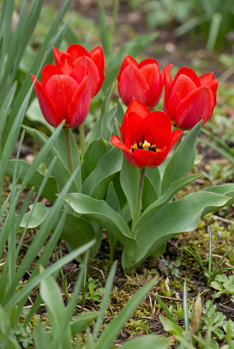 Tulipa Zwanenburg Tubergiana — in de tuin