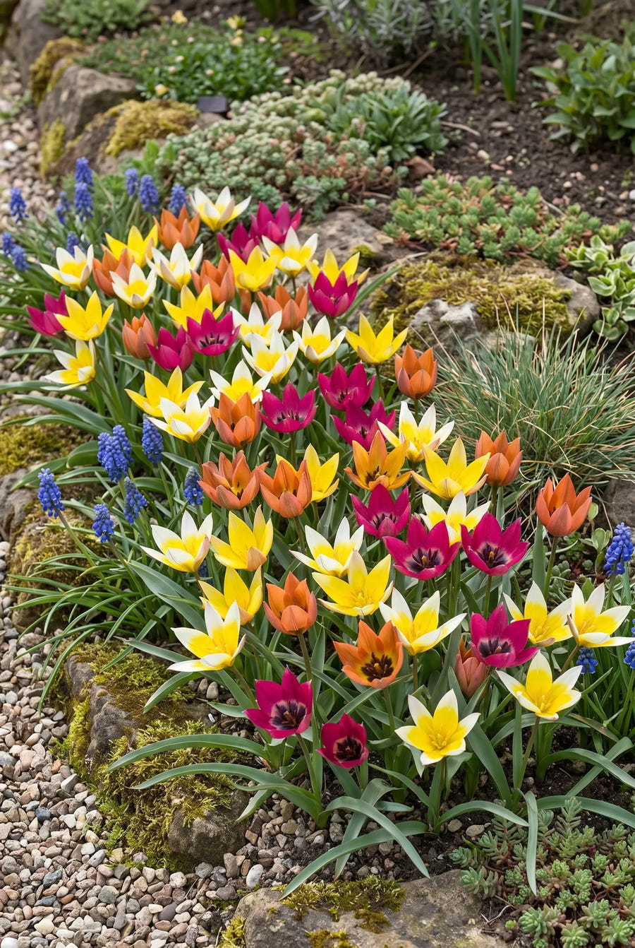 Tulipa Specie Mix — groep in de tuinborder