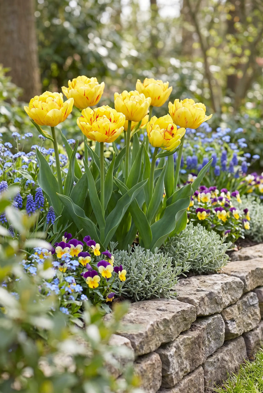 Tulipa Aquilla — groep in de tuinborder