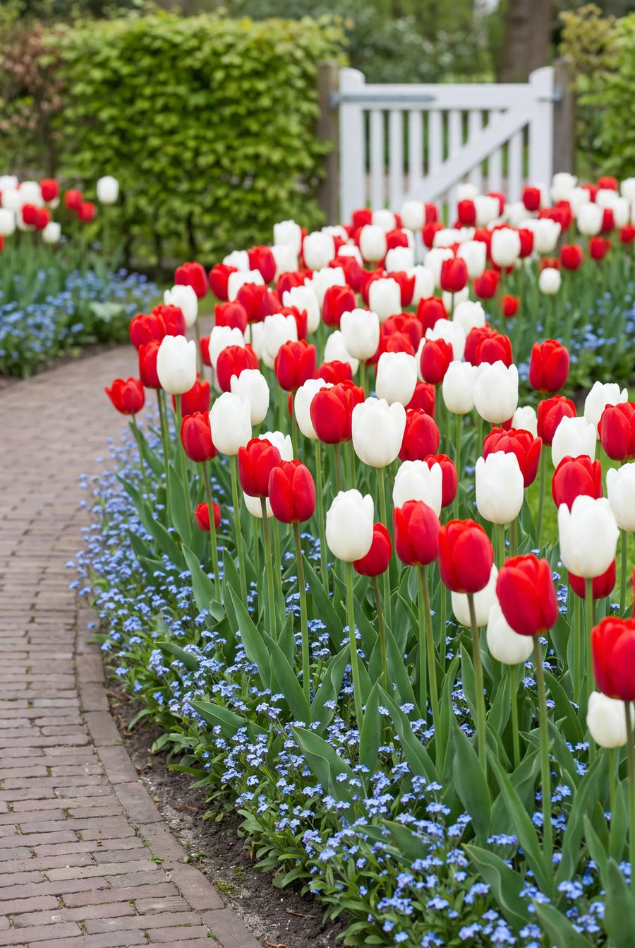 Tulipa Amsterdam — groep in de tuinborder