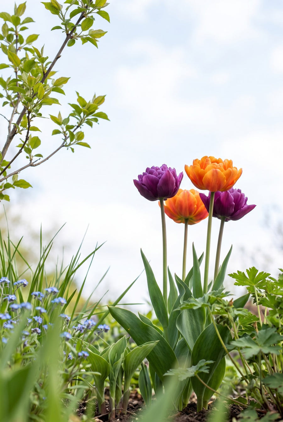 Tulipa Bravoure — van onderaf gezien