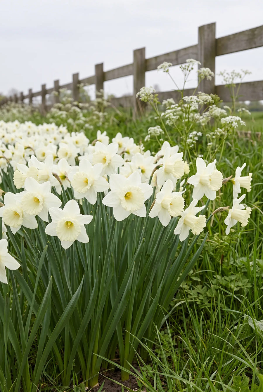 Narcissus Mount Hood — groep in de tuinborder