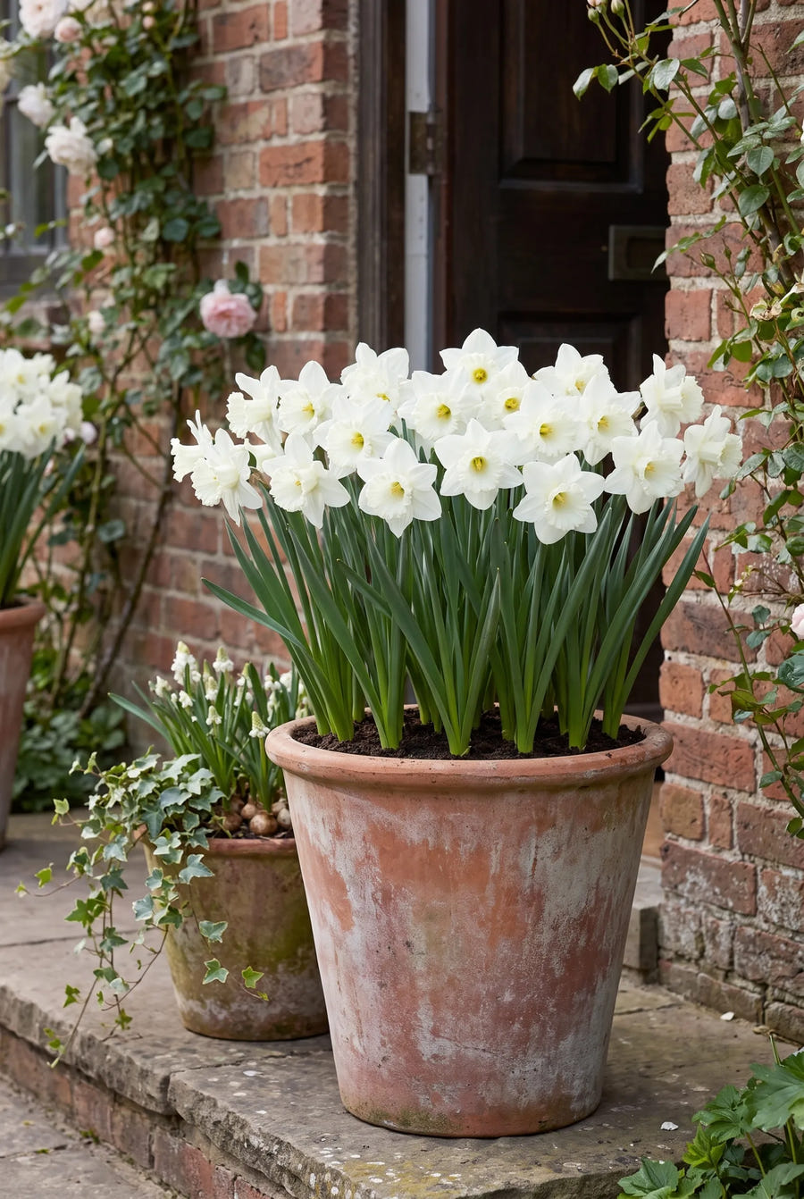 Narcissus Mount Hood — in pot op terras
