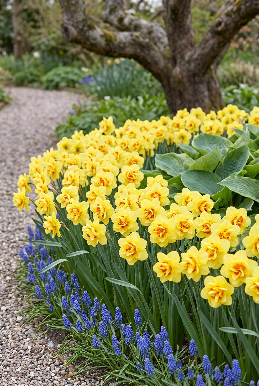 Narcissus Tahiti — groep in de tuinborder
