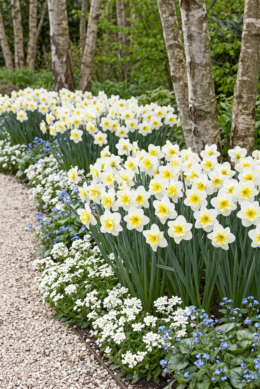 Narcissus Lemon Beauty — groep in de tuinborder