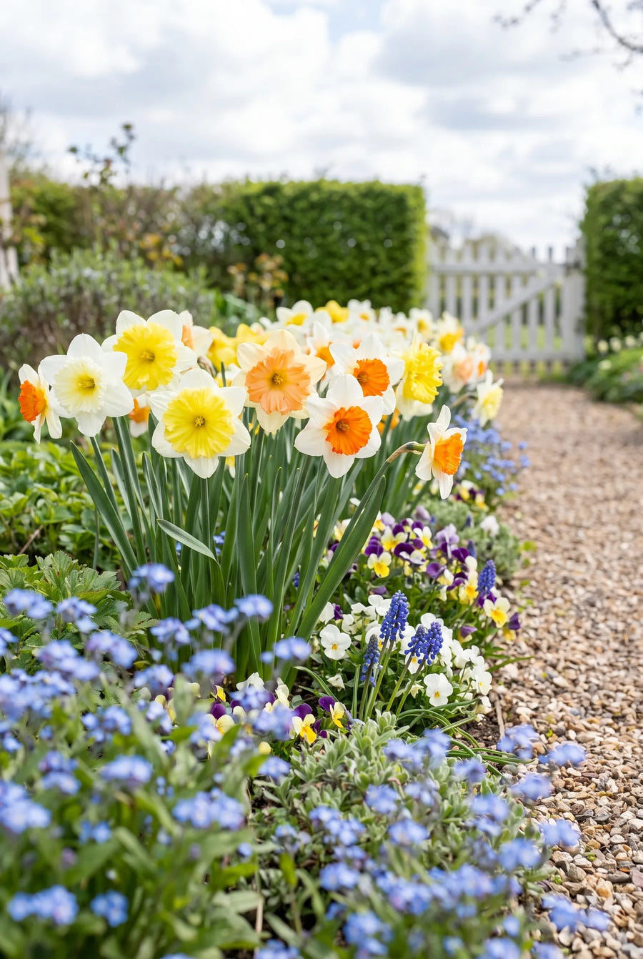 Narcissus Split Corona Mixed — in de tuin