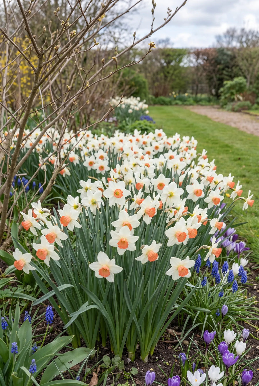 Narcissus Skype — groep in de tuinborder