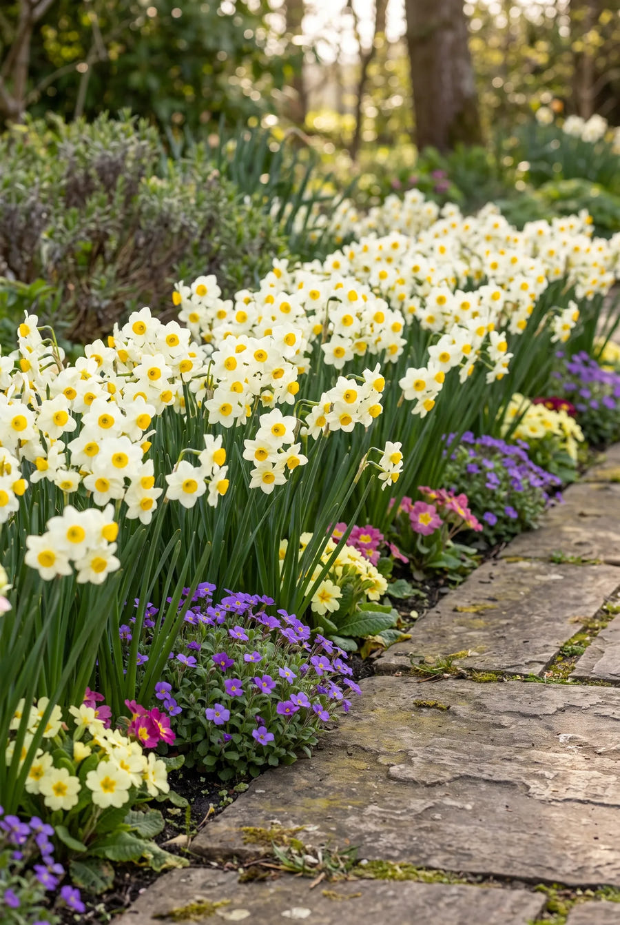 Narcissus Minnow — groep in de tuinborder
