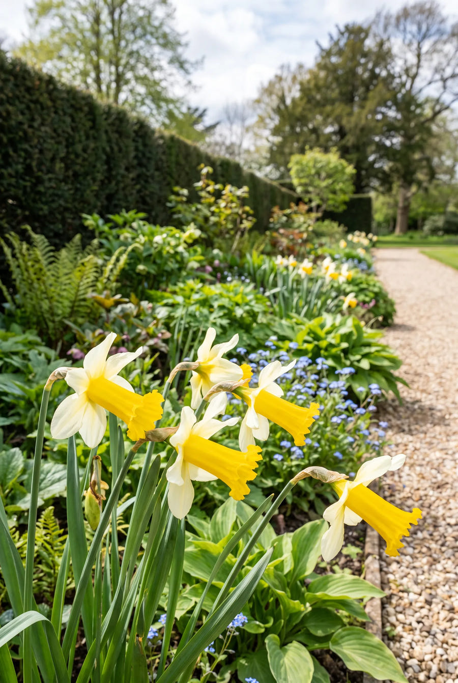 Narcissus Mother Duck — in de tuin