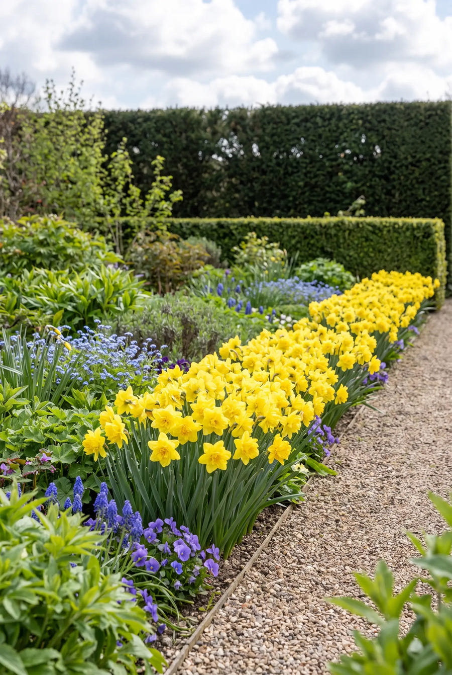 Narcissus Tete de Luxe — groep in de tuinborder