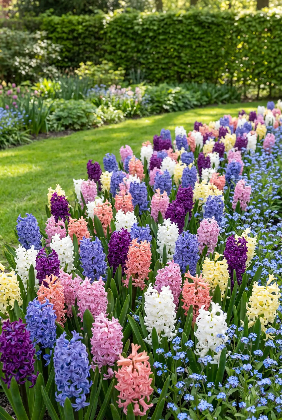 Hyacinthus Orientalis Mixed — groep in de tuinborder