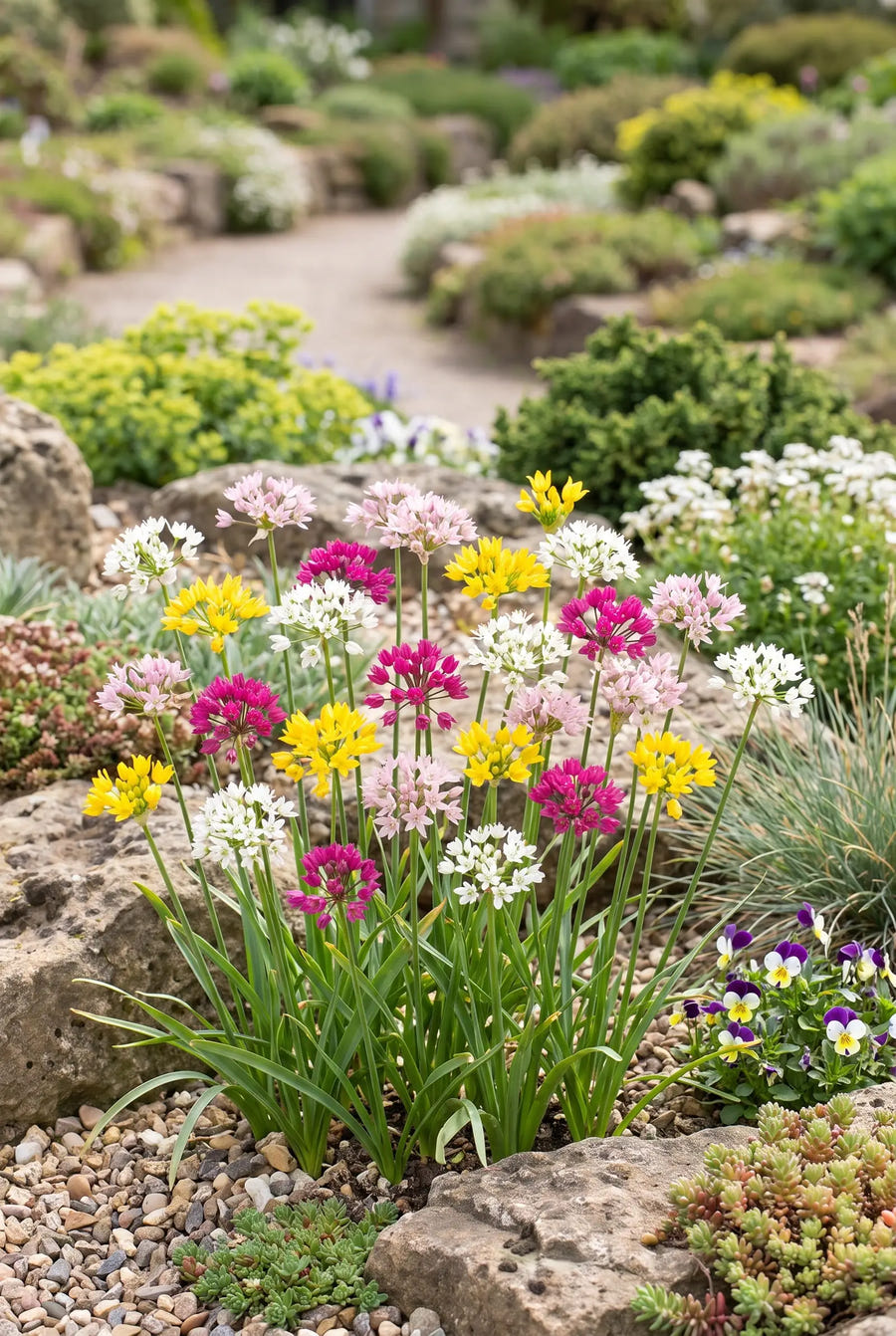 Allium Small Flowering Mixed — in de border