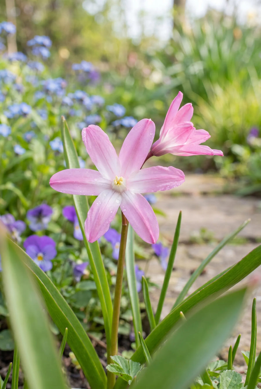 Chionodoxa Pink Giant — close-up van de bloem