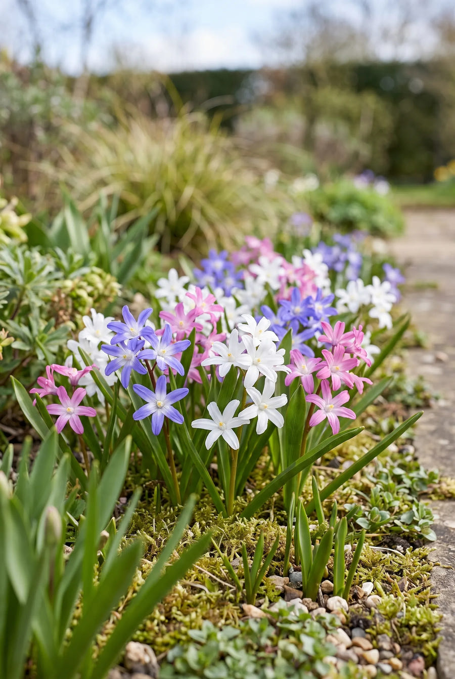 Chionodoxa Mixed — in de border