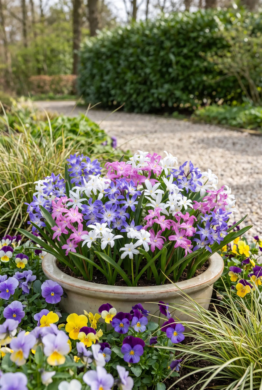 Chionodoxa Mixed — in pot op terras