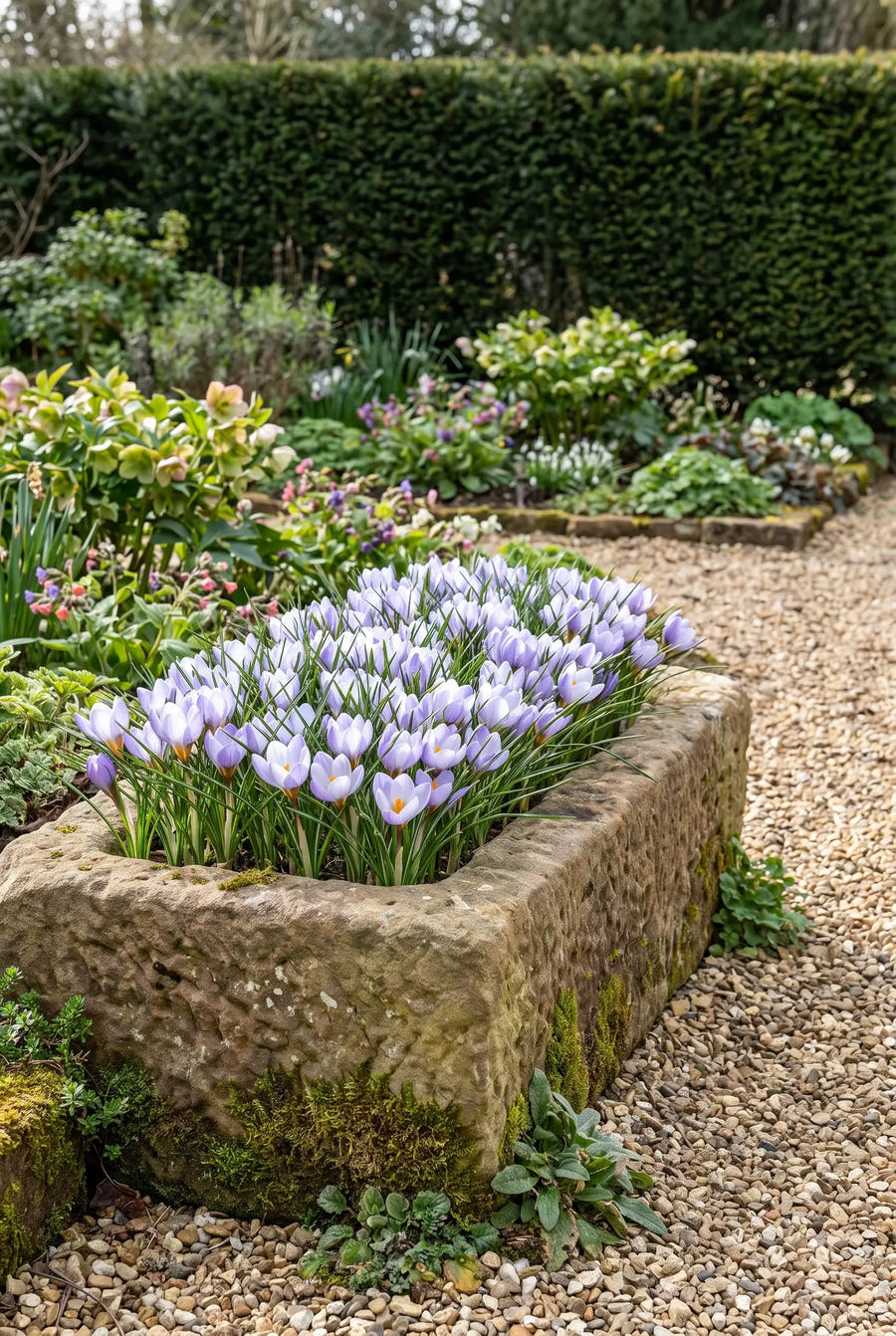 Crocus Blue Pearl — in pot op terras