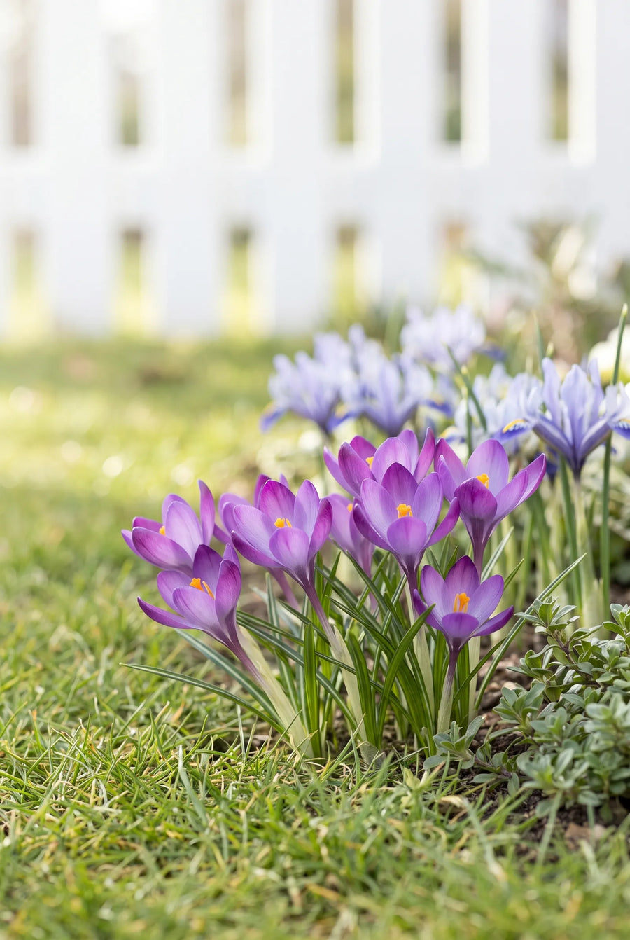 Crocus Ruby Giant — in de border