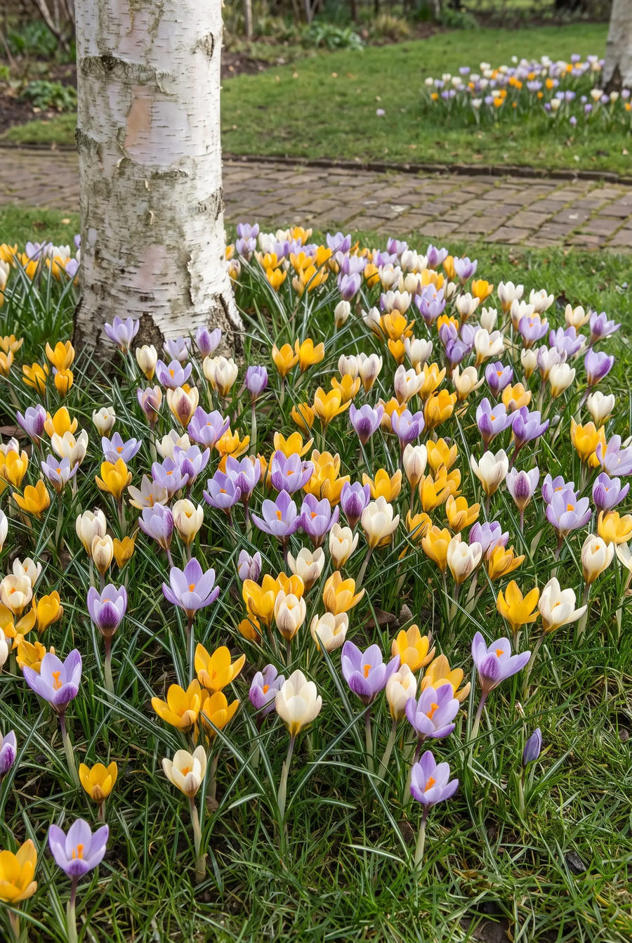 Crocus Botanical Mixed — groep in de tuinborder