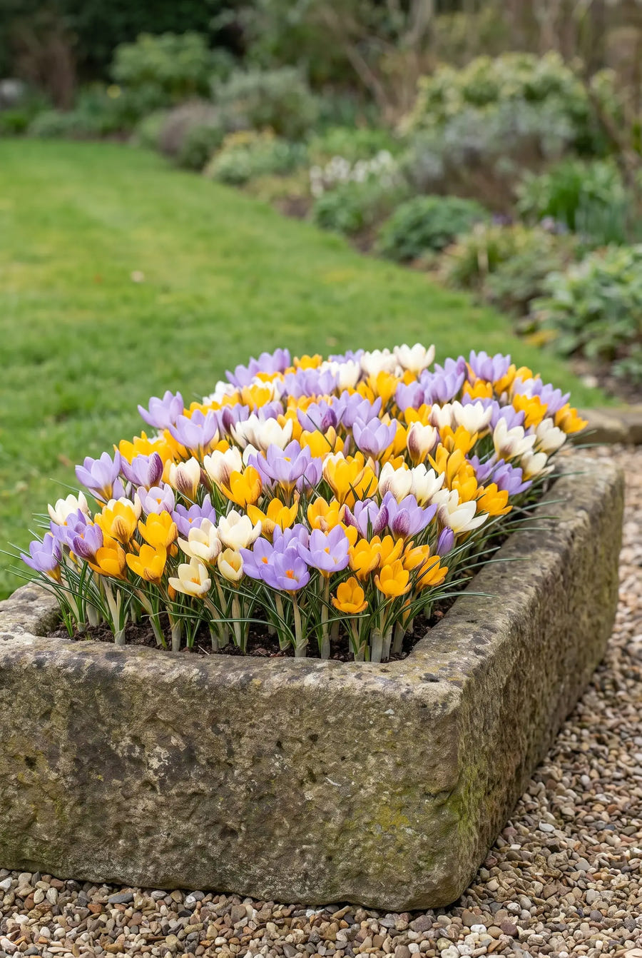 Crocus Botanical Mixed — in pot op terras
