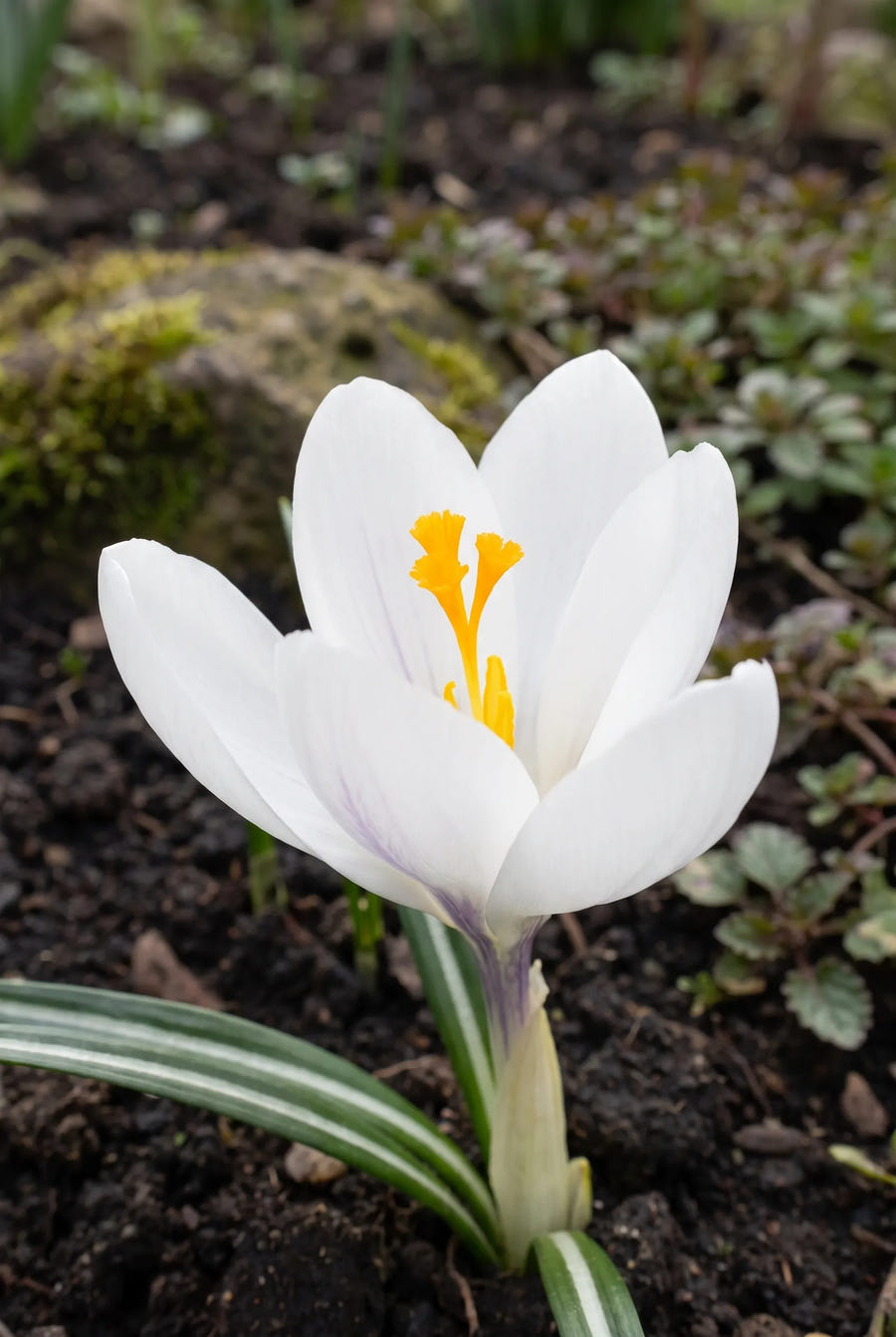 Crocus Jeanne D'Arc — close-up van de bloem