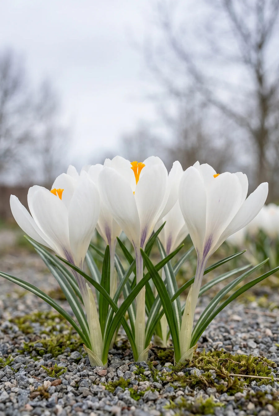 Crocus Jeanne D'Arc — in de tuin
