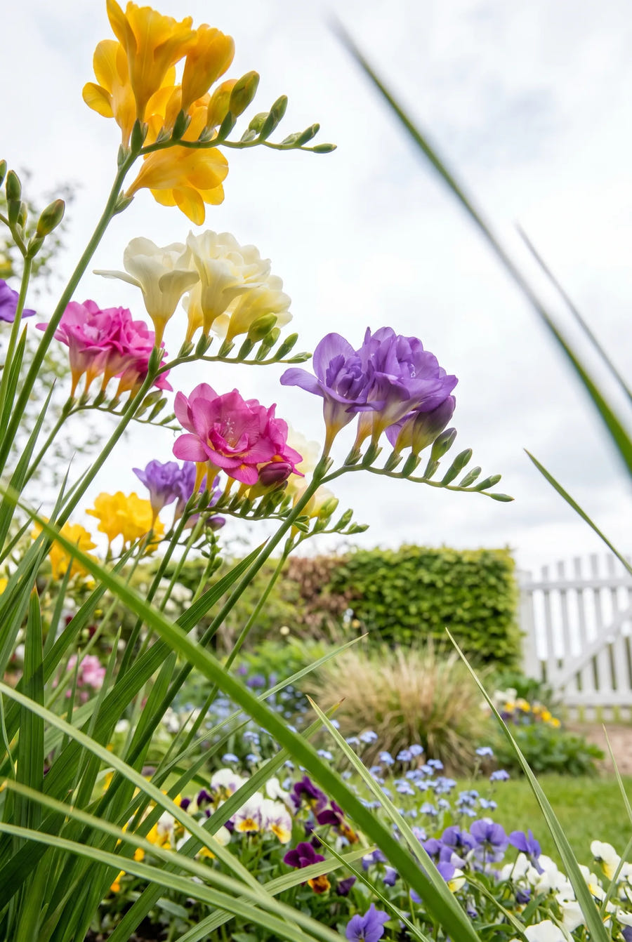 Freesia Double Mixed — in de tuin