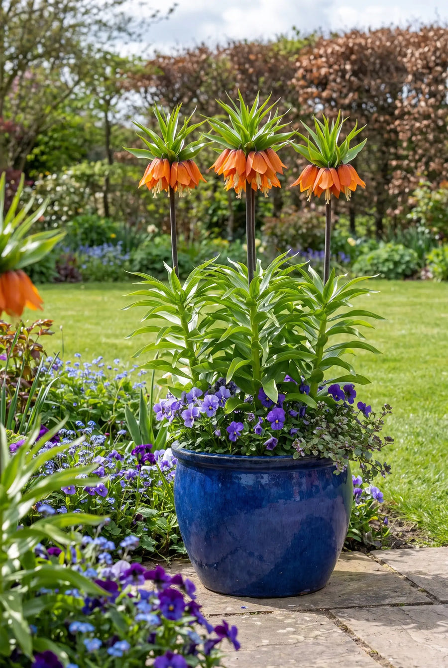 Fritillaria Aurora — in pot op terras