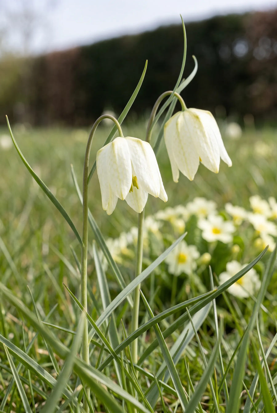 Fritillaria Meleagris Alba — close-up van de bloem