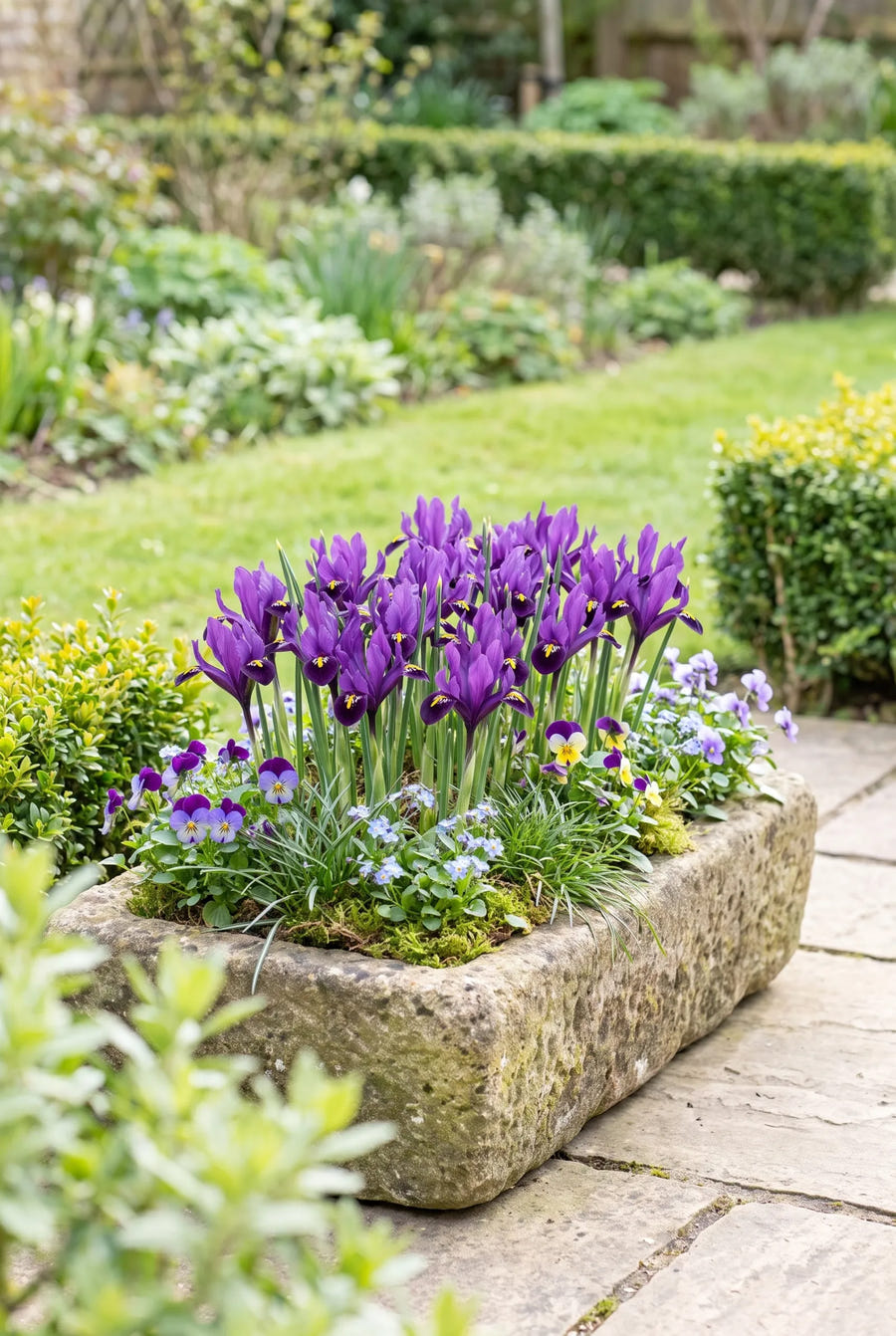 Iris Purple Hill — in pot op terras