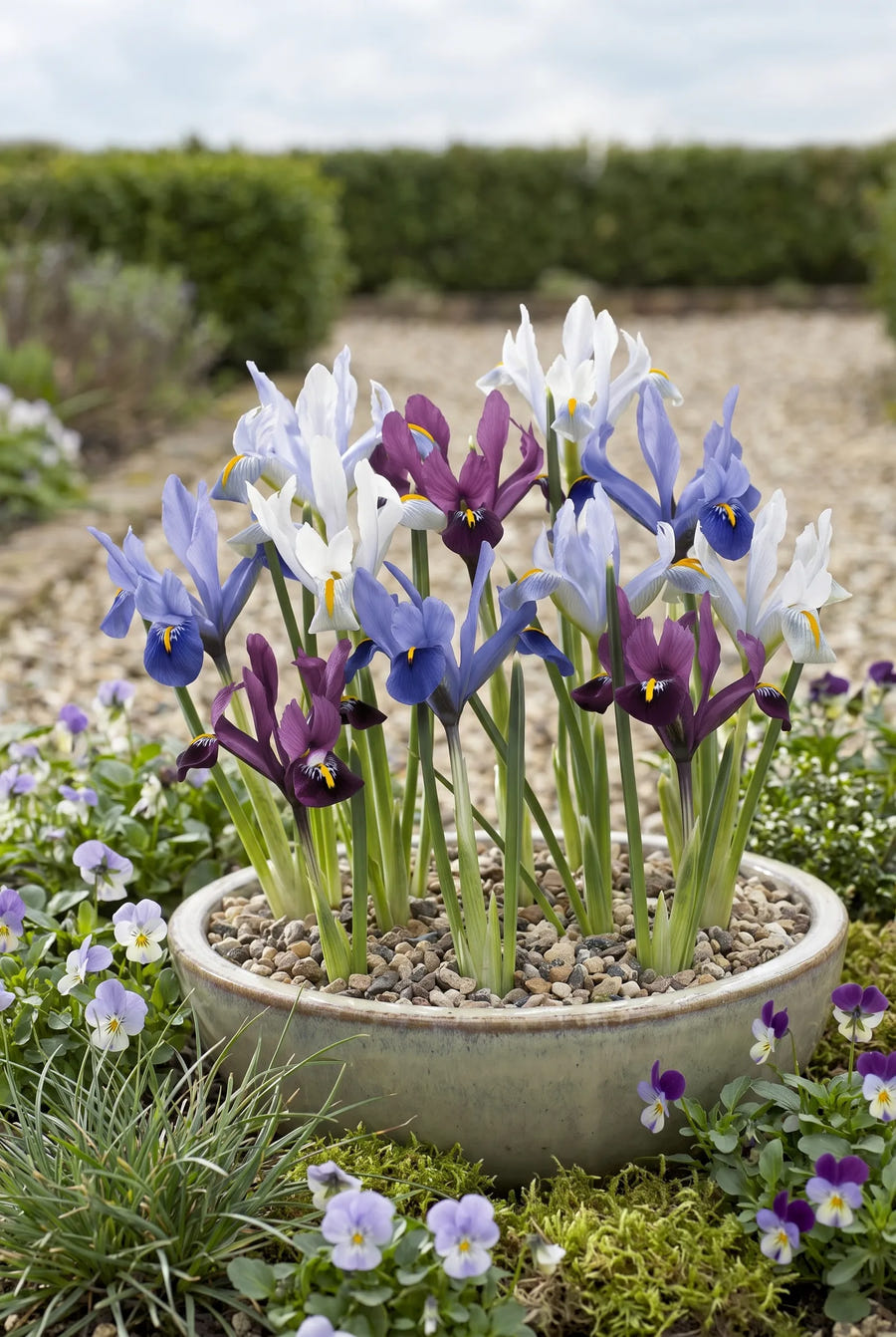 Iris Reticulata Mixed — in pot op terras