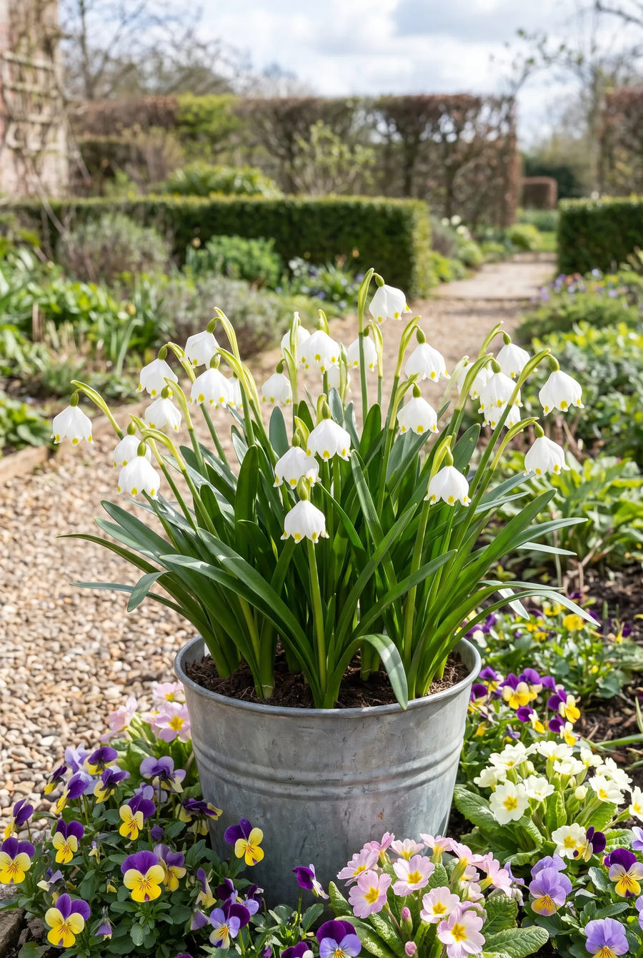 Leucojum Vernum — in pot op terras