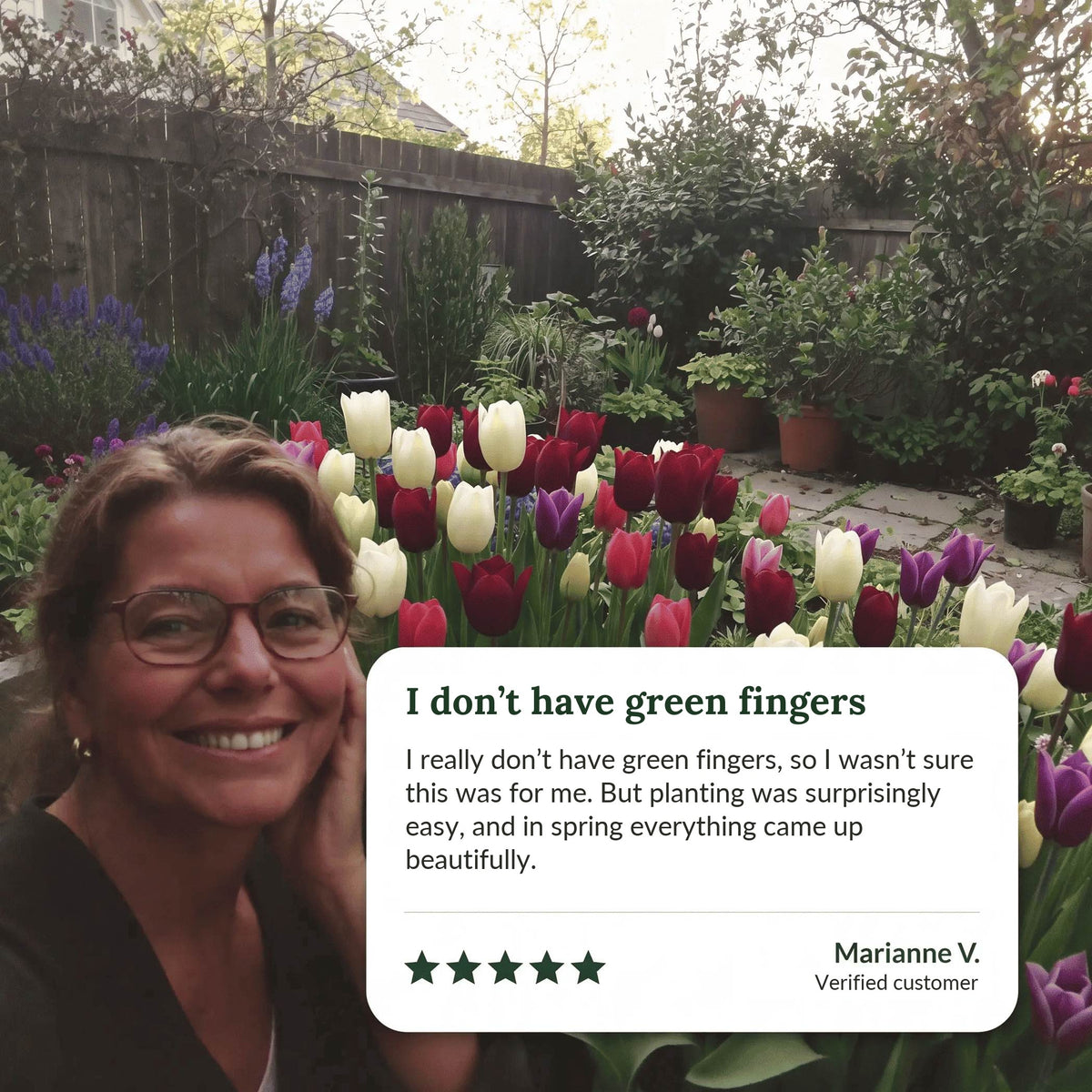 Klantervaring bij een tuin vol tulpen: planten bleek verrassend makkelijk